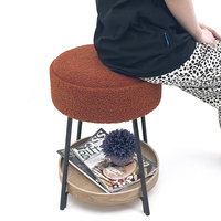 2023 Nouveau design pouf de rangement pouf pied rond tabouret avec plateau