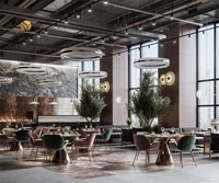 Conception de comptoir de bar moderne pour café-restaurant, ensemble de mobilier de restaurant confortable, banquette personnalisée avec table en marbre