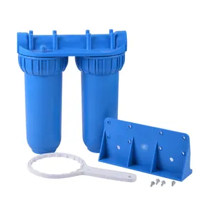 Double stage water filter system with heating radiator