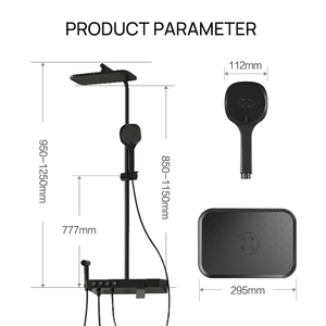 JOMOO Mélangeur de douche à détartrage automatique Grand support de rangement Ensemble de douche à effet pluie multifonction avec pulvérisateur de bidet Shattaf
