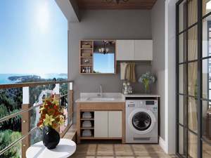 Muebles de Lavandería Modernos y Sencillos con Diseño Personalizado, Tocadores con Lavabo y Cesta - Product Image 4