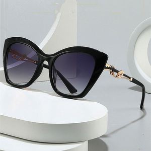 Lunettes de soleil œil-de-chat surdimensionnées pour femme, monture colorée rétro, protection UV400, avec logo personnalisé, collection 2025 - Product Image 1