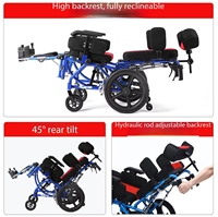 Silla de Ruedas Plegable para Niños KY958, de Empuje Manual, Grado Médico, Multifuncional, para Uso Doméstico, para Adolescentes con Discapacidad, Ancho del Asiento