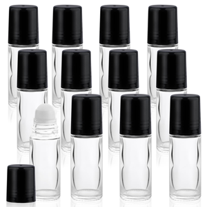 5ml Luxury Cosmetic Rollerball Glass <b>Bottles</b> with Metal Roller Balls for Essential Oil or <b>Perfume</b> - Product Image 1