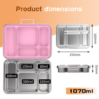 Boîte à bento Risheng mignonne en acier inoxydable pour enfants - Contenant alimentaire scolaire chauffable, sans BPA et anti-fuite