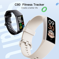 Reloj Inteligente Deportivo AMOLED C80, Pantalla Táctil Completa de 1.1 Pulgadas, Frecuencia Cardíaca, Presión Arterial, Oxígeno, IP67, Monitor de Actividad Física, Correa de Reloj Inteligente
