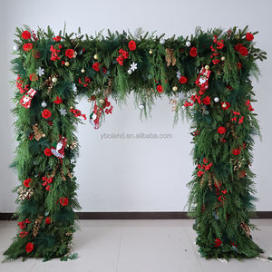 L Verdure Plante Tropicale Laisser Floral Toile de Fond Panneau 5D Roll Up Vert Soie Artificielle Rose Fleur Mur pour Printemps Mariage Décor - Product Image 5