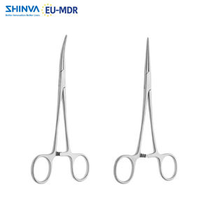 Pinzas quirúrgicas Kelly Hemostatic <span class=keywords><strong>Forceps</strong></span> | Hemostatos curvos y rectos de 14-18cm para uso médico y quirúrgico - Product Image 1