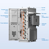 Système de batterie ESS extérieur C&I 100 kWh 215 kWh 241 kWh, batterie LFP de qualité supérieure, armoire de batterie avec onduleur hybride Deye Solis Fox 50K 80K 60K