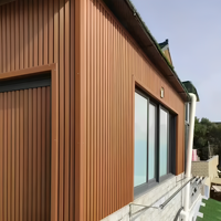 Panel de Fachada de PVC WPC Ecológico e Ignífugo, Revestimiento de Pared Exterior Tradicional Antiestático para Exteriores del Hogar