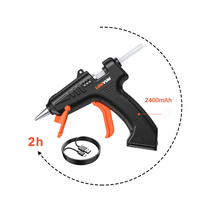 Pistolet à colle chaude électrique sans fil GARLOS LL01, buse en acier inoxydable, batterie au lithium 2400 mAh, température de fusion 200°C, usage unique pour le bricolage