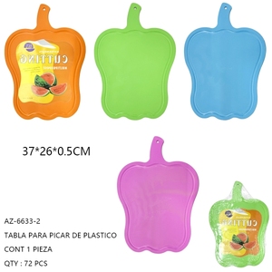 Tabla de cortar de plástico-37*26*0,5 cm-Tabla de cortar con forma de manzana-Colores surtidos - Product Image 1
