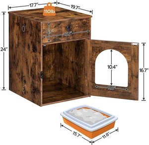 Meuble <span class=keywords><strong>de</strong></span> <span class=keywords><strong>toilette</strong></span> <span class=keywords><strong>pour</strong></span> <span class=keywords><strong>chat</strong></span> sur mesure en gros, table d'appoint, <span class=keywords><strong>maison</strong></span> <span class=keywords><strong>pour</strong></span> <span class=keywords><strong>chat</strong></span>, armoire à litière dissimulée <span class=keywords><strong>avec</strong></span> <span class=keywords><strong>tiroir</strong></span> - Product Image 5