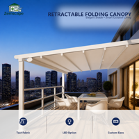 Pergola pliante en PVC de qualité supérieure, résistante aux intempéries, motorisée, avec toit rétractable imperméable, auvent pour jardin extérieur, terrasse, maison
