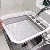 Égouttoir à vaisselle pliable de haute qualité, égouttoir à vaisselle portable, plateau de rangement
