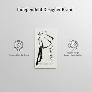 High Quality Custom Waterproof <b>Gold</b> Foil Printed Paper Hanging Labels for Garment Bags & Shoes-Brand Hang Tag Set - Product Image 2