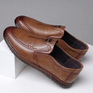 Mocasines Casuales de Cuero para Hombre, Sin Cordones, de Color Sólido, Tacón Bajo, Hechos a Mano con Piel de Vacuno de Primera Capa, Zapatos para Adultos - Product Image 2