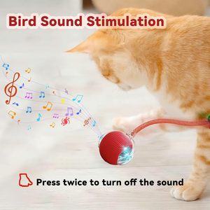 Balle de jeu automatique résistante aux morsures pour chat, jouet interactif avec corde pour l'auto-amusement et le soulagement du stress, fournitures pour animaux de compagnie, balle rebondissante, jouet pour animaux. - Product Image 3
