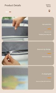 Recinto per Bambini a Quattro Angoli per Interni/Esterni, Barriera di Sicurezza per Gattonare, in Acciaio Inox per Uso Commerciale a Lungo Termine - Product Image 6