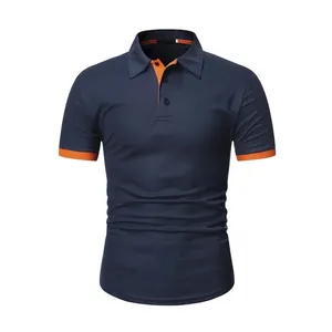 Yüksek kaliteli Oem % 65% Polyester/% 35% pamuklu erkek kısa kollu düz renk T-shirt Slim Fit Polo GÖMLEK