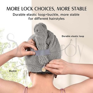 Toalla de microfibra grande para secar el cabello con logo personalizado, súper absorbente, anti-frizz, de secado rápido para cabello rizado y largo. - Product Image 3