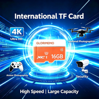 Tarjetas Mini SD y TF de Plástico Glorimemo de 2GB-128GB de Alta Velocidad, Lectura de 165MB/s/Escritura de 130MB/s, Logotipo Personalizado OEM para Teléfono Móvil, Cámara, DVR