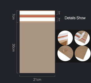 Logo personnalisé Double bande adhésive Mailer Emballage de vêtements Pear Off Enveloppe en papier kraft reforgé pour les envois de retour - Product Image 2