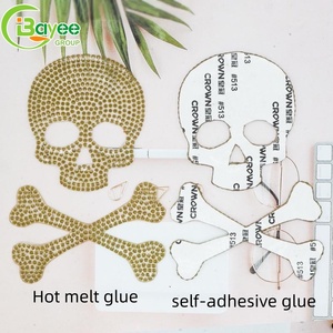 Parches Bordados de Calavera de Alta Densidad con Pedrería Termoadhesiva para Ropa, ¡Gran Venta! - Product Image 3