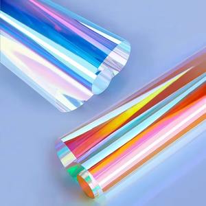 Film de verre holographique à effet arc-en-ciel moderne, auto-adhésif, en PET, changeant de couleur, anti-UV, isolation thermique pour fenêtre - Product Image 1