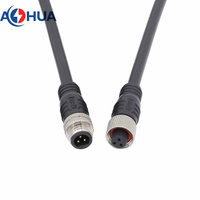 Sur moule mâle femelle Mini M08 4pin connecteur en métal 110V 2A prise de signal d'alimentation avec câble 24awg pour projet d'éclairage led