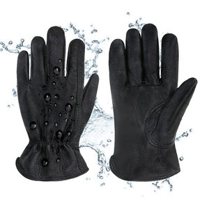 Nouvelles Gants de Conduite Légers en Cuir de Vache et de Cerf, Imperméables, avec Bracelet Réglable, Conçus par des Fournisseurs Pakistanais - Product Image 1