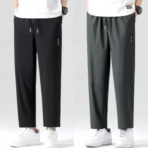 Men's Lightweight Summer Casual Mid Waist Jogger Trousers <strong>Harem</strong> <strong>Pants</strong> Plain Dyed Anti-Pilling Front Flat Loose Fit - Product Image 5