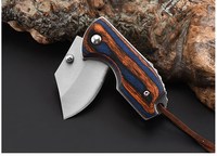 Couteau pliant portable de haute qualité pour camping expédition en plein air lame en acier inoxydable super tranchante personnalisable bois OEM bricolage