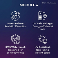 Momovalley Papillon Électrique à Moteur Silencieux avec Éclairage LED et Ailes Mobiles, Art Cinétique de Jardin Extérieur Résistant aux UV