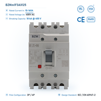 Disjoncteur magnéto-thermique Eaton BZM 125A 3 pôles 18kA 400V AC à boîtier moulé pour équipement d'automatisation industrielle