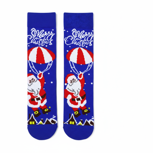 Chaussette de Noël bleue imprimée Joyeux Noël pour usage quotidien - Product Image 2