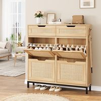 Armoire à chaussures d'entrée moderne avec étagères réglables anti-poussière Rangement multicouche pour baskets et bottes Porte-chaussures multi-portes