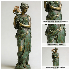 Statue de déesse grecque grandeur nature personnalisée, <span class=keywords><strong>en</strong></span> bronze et cuivre, sculpture de dame des quatre <span class=keywords><strong>saisons</strong></span>, décoration de jardin extérieur, directement de l'usine - Product Image 4