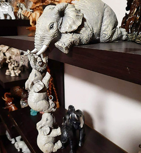Figurine d'éléphant en résine Offre Spéciale Anime Style intérieur décor à la maison ornement pour étagère modèle Animal peinture Technique Statut - Product Image 4