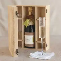 Junji caixa de presente personalizada de madeira, caixa de presente com vinho de madeira champanhe