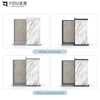 Présentoir coulissant pour dalles de carrelage, en métal blanc, multi-panneaux, pour échantillons de pierre, stand d'exposition pour marbre, quartz, porcelaine grand format