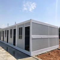 Maison conteneur pliable à 2 étages, hôtel conteneur modulaire préfabriqué avec balcon, hébergement portable pour camping et complexe hôtelier