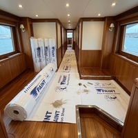 Film de protection de sol léger, film plastique transparent pour la rénovation de yachts, protection du sol contre la peinture et la saleté
