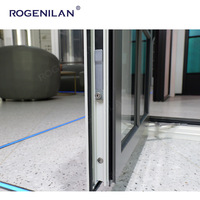 Ventanas abatibles de aluminio con rotura de puente térmico personalizadas modernas Pantalla plegable de doble panel de vidrio Low-E con triple aislamiento Energía insonorizada