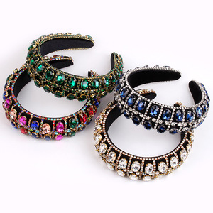 Serre-têtes baroques en cristal Hua Liyu pour femmes – Accessoires de cheveux élégants blancs, bleu marine, verts – Coiffe pour le quotidien HH0243 - Product Image 2