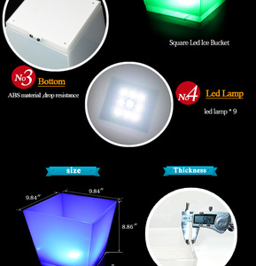 Nhỏ 3L đôi tường <span class=keywords><strong>LED</strong></span> chiếu sáng <span class=keywords><strong>Ice</strong></span> <span class=keywords><strong>Bucket</strong></span> Cooler Box cho Halloween bên hộp đêm Bar Pub Tính năng đông lạnh <span class=keywords><strong>Ice</strong></span> Cube - Product Image 4