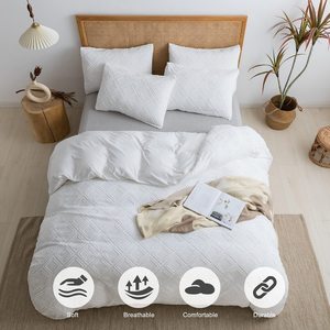 Hot Sale Tufted Bett bezug Set Jacquard Geometric Delicate Tröster bezug Set Mikro faser Bettwäsche Set - Product Image 6