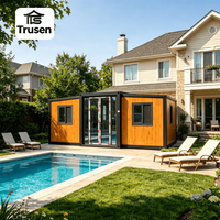 Maison conteneur extensible préfabriquée avec salles de bain complètes, design moderne, prête à être expédiée, pour la vente de logements autonomes (Granny Flats)