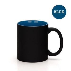 Taza <span class=keywords><strong>de</strong></span> cerámica negra mate con interior amarillo esmaltado, cuerpo recto, para café, sublimación, lisa, <span class=keywords><strong>de</strong></span> gres, para empresas, suministros <span class=keywords><strong>de</strong></span> oficina, gremio. - Product Image 5