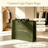 Sacs shopping en papier mat imperméable avec logo doré en feuille d'or et poignée en ruban – Sacs cadeaux haut de gamme pour vêtements et cosmétiques (vente au détail)